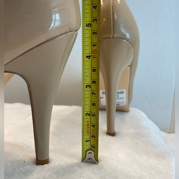 NIB Sz 8.5 - Madden Girl Fastenn Nude Patent Ultra High Stiletto Heeled Pumps - Picture 10 of 16